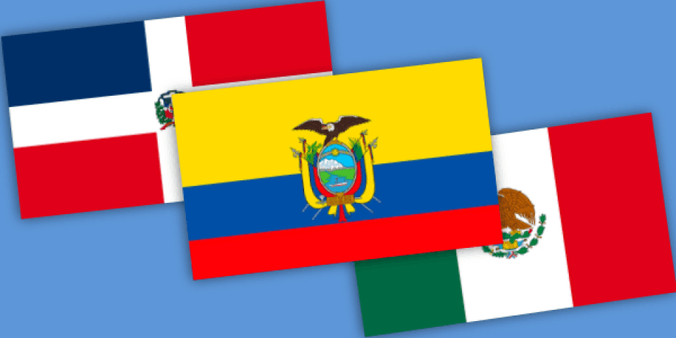 collage of three world flags