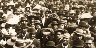 Photograph of an assembly of Black Americans from the Schomburg Center's collections